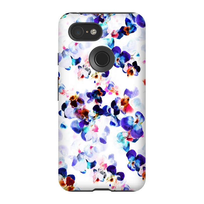 Pixel 3 StrongFit Blue purple pansy petals by Oana 