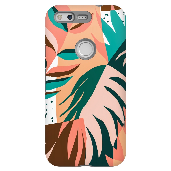 Pixel StrongFit Watching The Leaves Turn, Tropical Autumn Colorful Eclectic Abstract Palm Nature Boho Graphic Design by Uma Prabhakar Gokhale