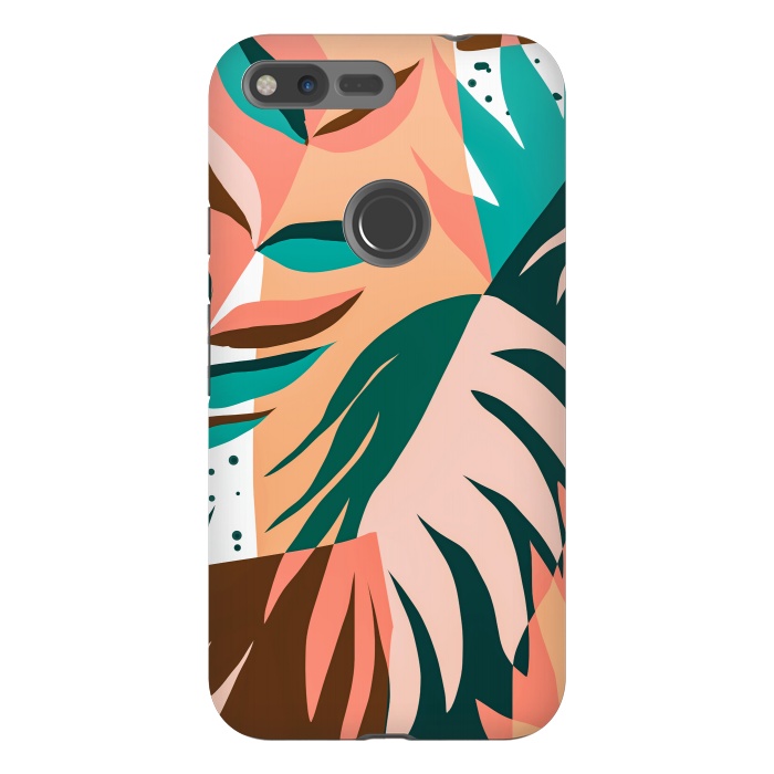 Pixel XL StrongFit Watching The Leaves Turn, Tropical Autumn Colorful Eclectic Abstract Palm Nature Boho Graphic Design by Uma Prabhakar Gokhale