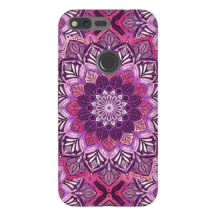 Pixel XL StrongFit Perfect Pearly Plum Mandala by Micklyn Le Feuvre