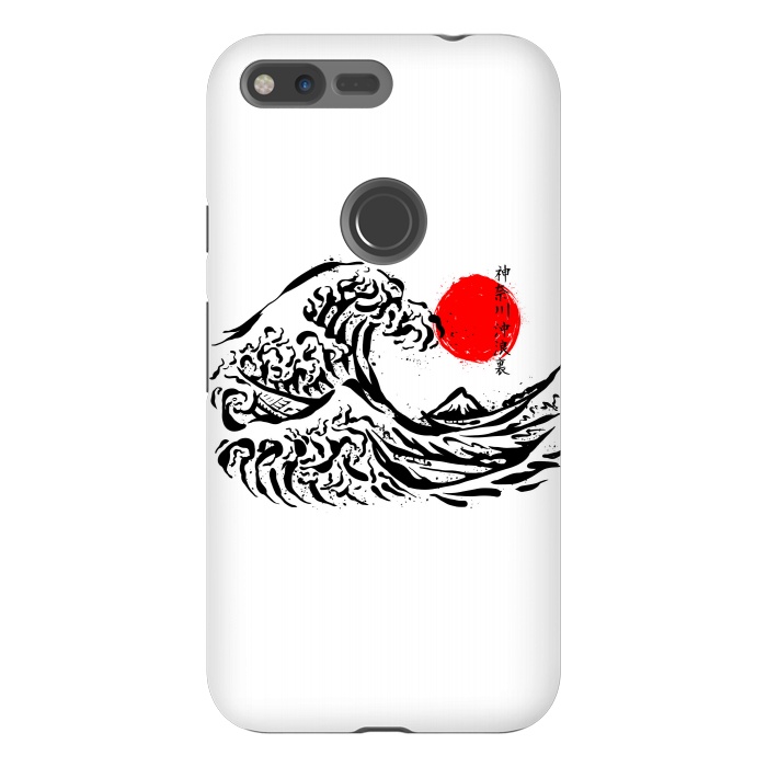 Pixel XL StrongFit The Great Wave off Kanagawa Ink by Afif Quilimo