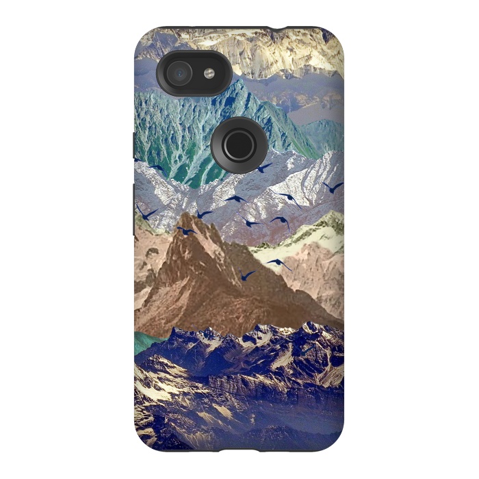 Pixel 3AXL StrongFit Mountain landscape utopic nature collage  by Oana 
