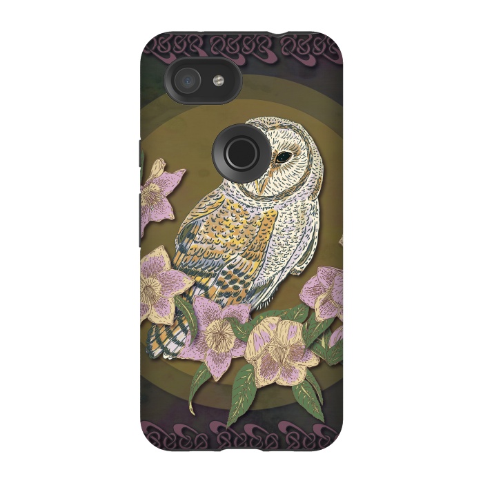 Pixel 3A StrongFit Owl & Hellebore by Lotti Brown