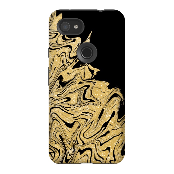 Pixel 3AXL StrongFit Gold marble by Jms
