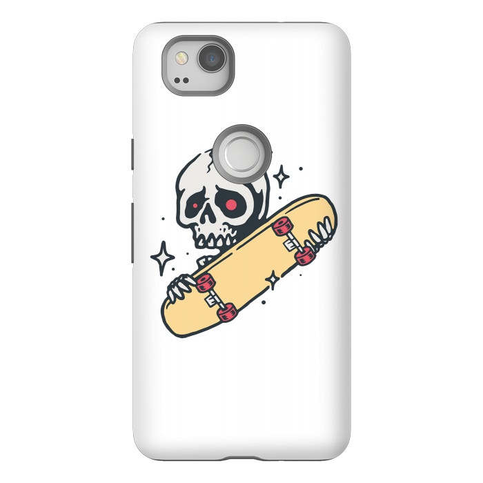 Pixel 2 StrongFit Skull Love Skateboard by Afif Quilimo