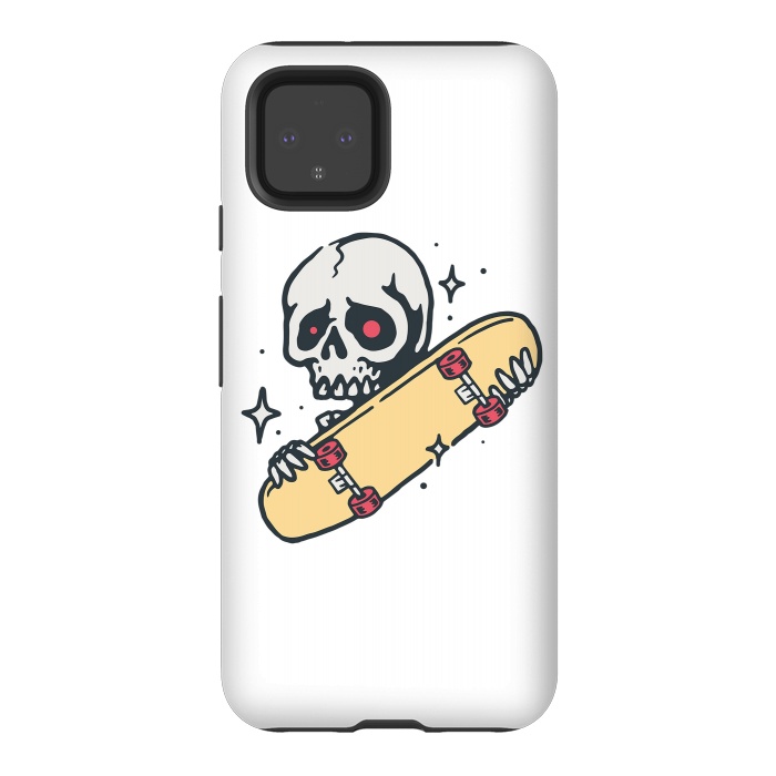 Pixel 4 StrongFit Skull Love Skateboard by Afif Quilimo