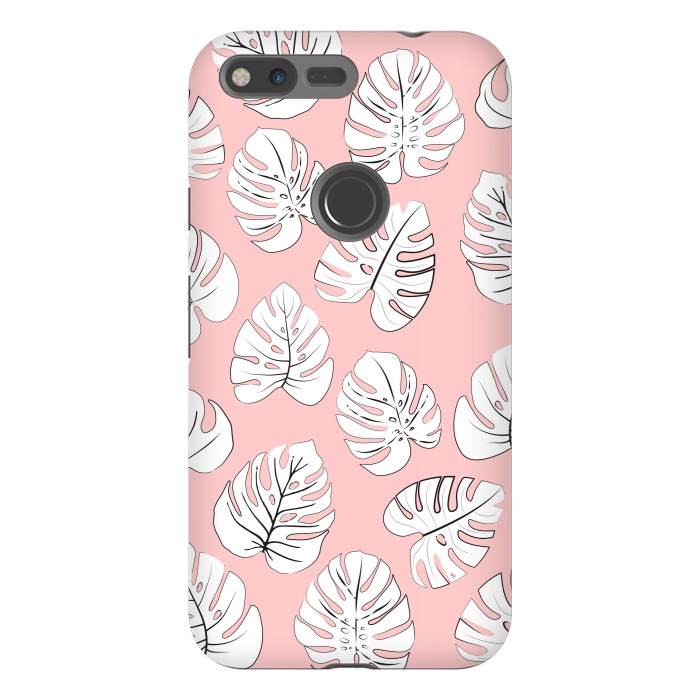 Pixel XL StrongFit White exotic leaves by Martina