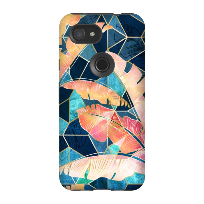 Pixel 3A StrongFit Marbled Topical Sunset by gingerlique
