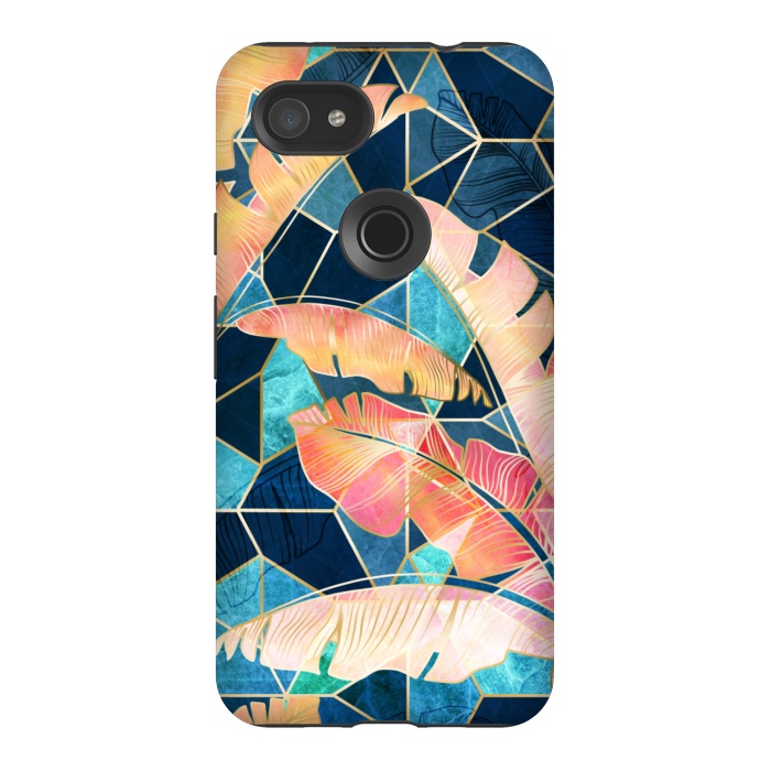 Pixel 3AXL StrongFit Marbled Topical Sunset by gingerlique