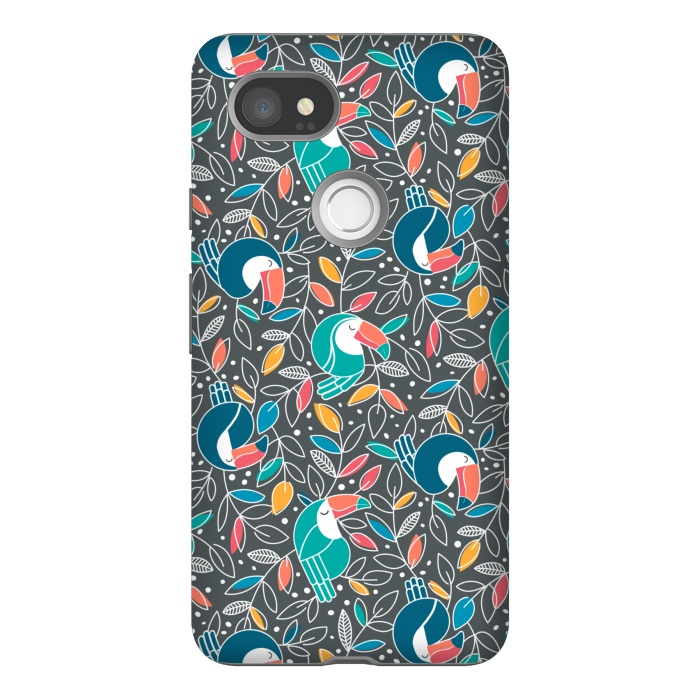 Pixel 2XL StrongFit Tossed Toucan by gingerlique