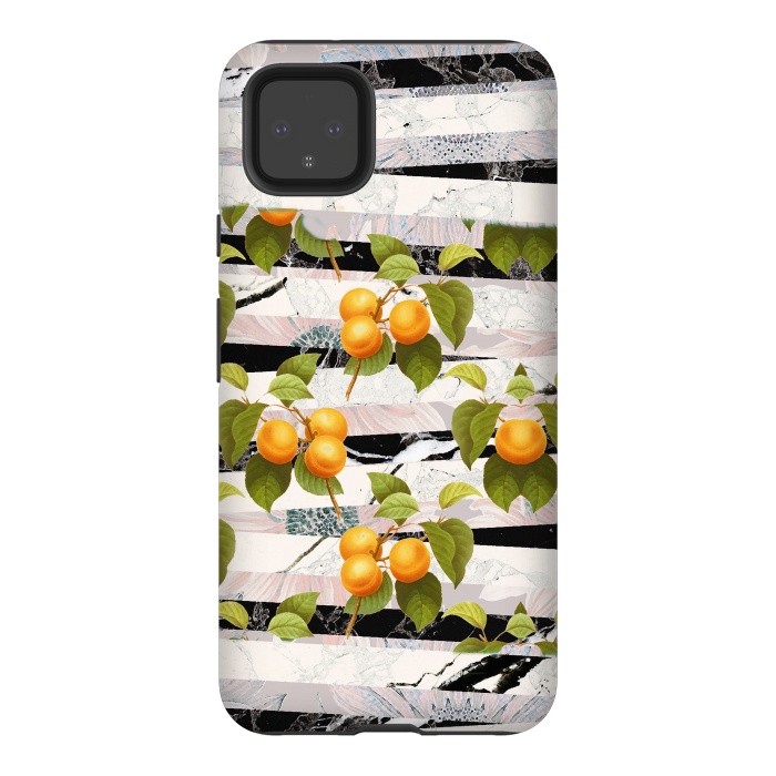 Pixel 4XL StrongFit Colorful peaches and marble stripes by Oana 