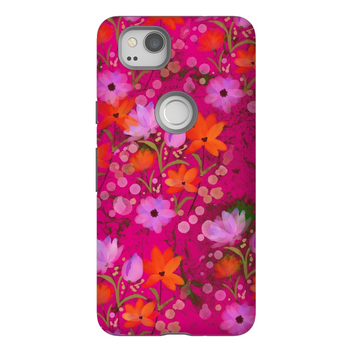 Pixel 2 StrongFit Floral design watercolour floral bunch abstract design by Josie