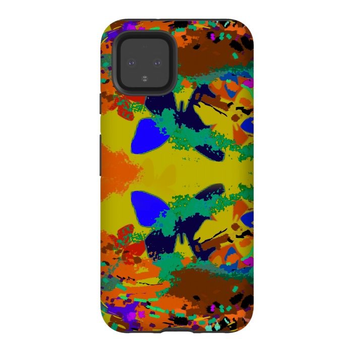 Pixel 4 StrongFit Abstract butterfly digital art design by Josie