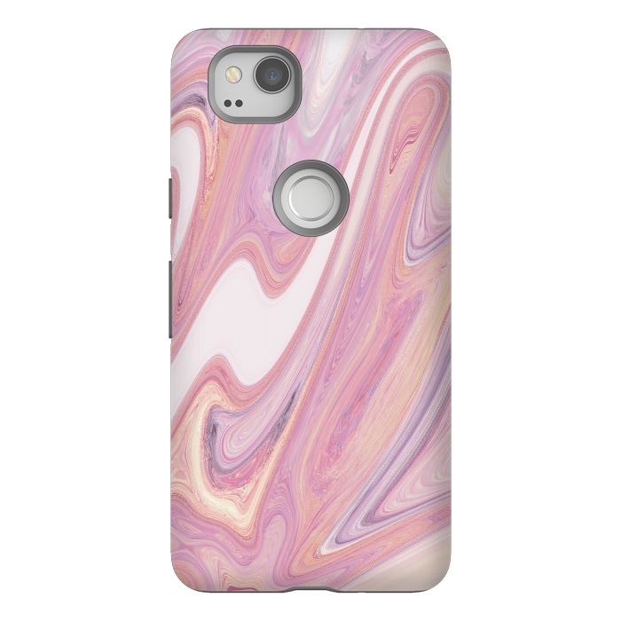 Pixel 2 StrongFit Pink marble by Rose Halsey