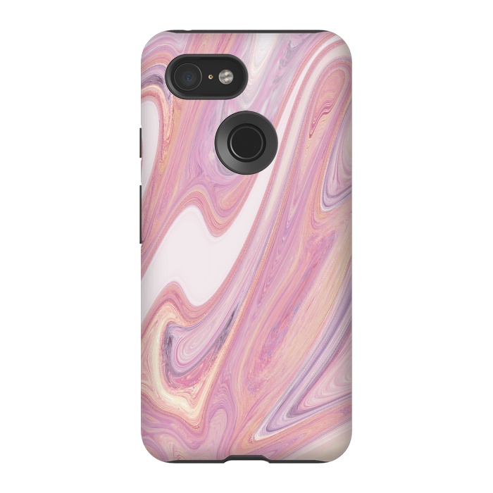 Pixel 3 StrongFit Pink marble by Rose Halsey