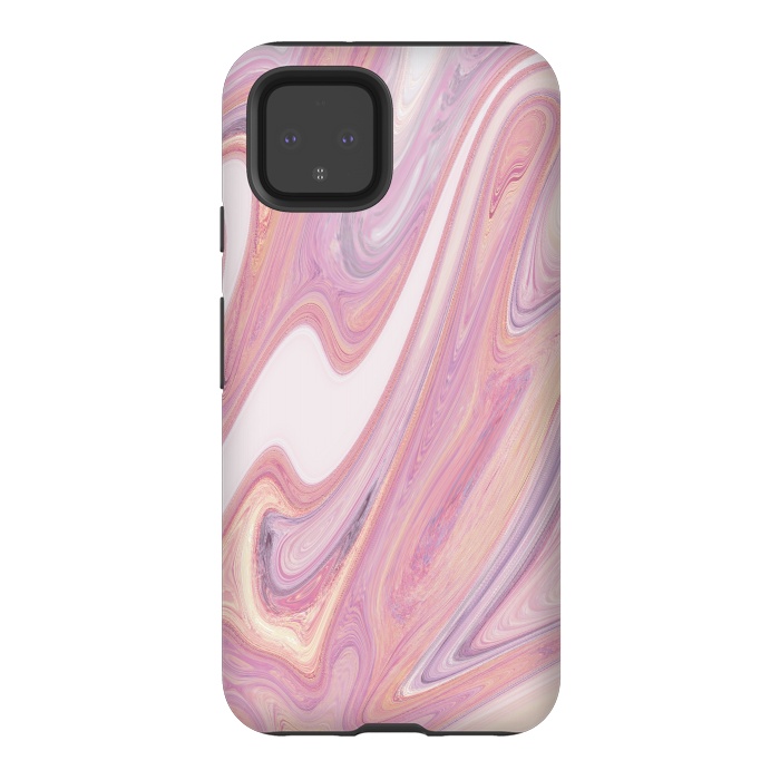 Pixel 4 StrongFit Pink marble by Rose Halsey