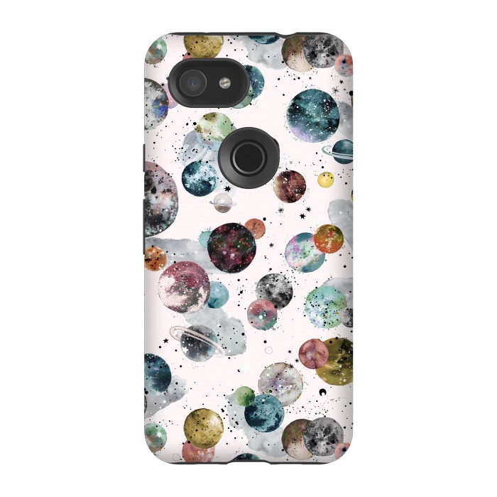 Pixel 3A StrongFit Cosmic Planets and Constellations Multicolored by Ninola Design
