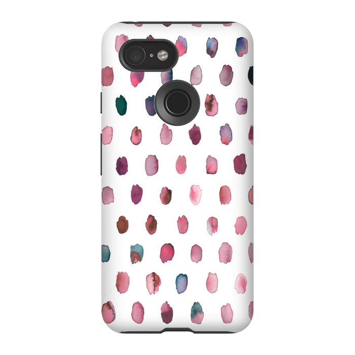 Pixel 3 StrongFit Artist Palette Pink Dots by Ninola Design