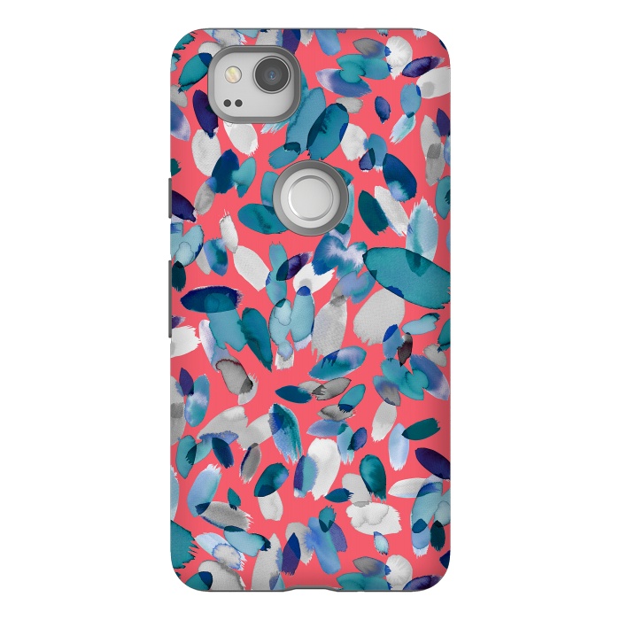 Pixel 2 StrongFit Abstract Petal Stains Colorful Red Blue by Ninola Design