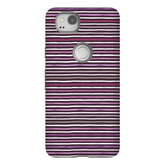 Pixel 2 StrongFit Marker Stripes Lines Purple Dark Pink by Ninola Design