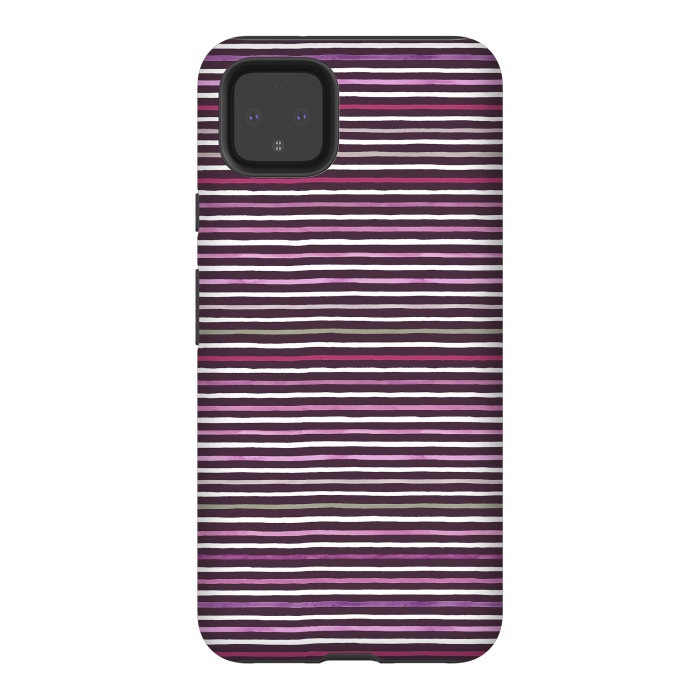 Pixel 4XL StrongFit Marker Stripes Lines Purple Dark Pink by Ninola Design