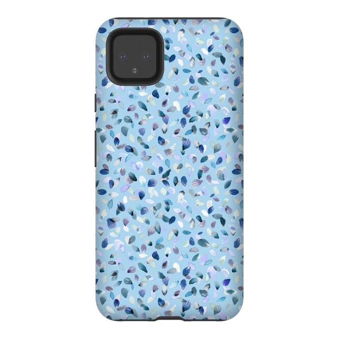 Pixel 4XL StrongFit Flower Petals Soft Blue by Ninola Design