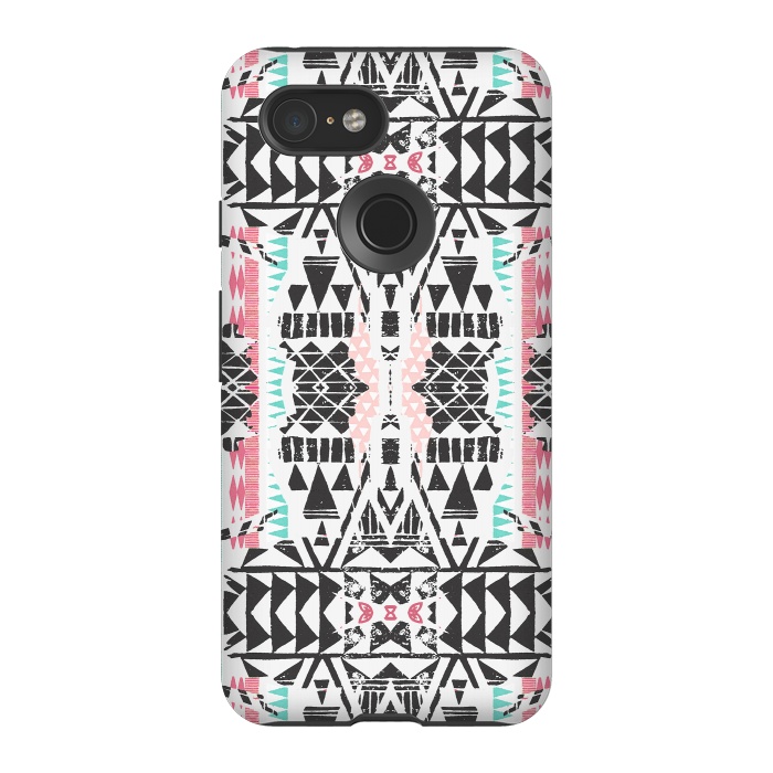 Pixel 3 StrongFit Playful tribal ethnic triangles by Oana 
