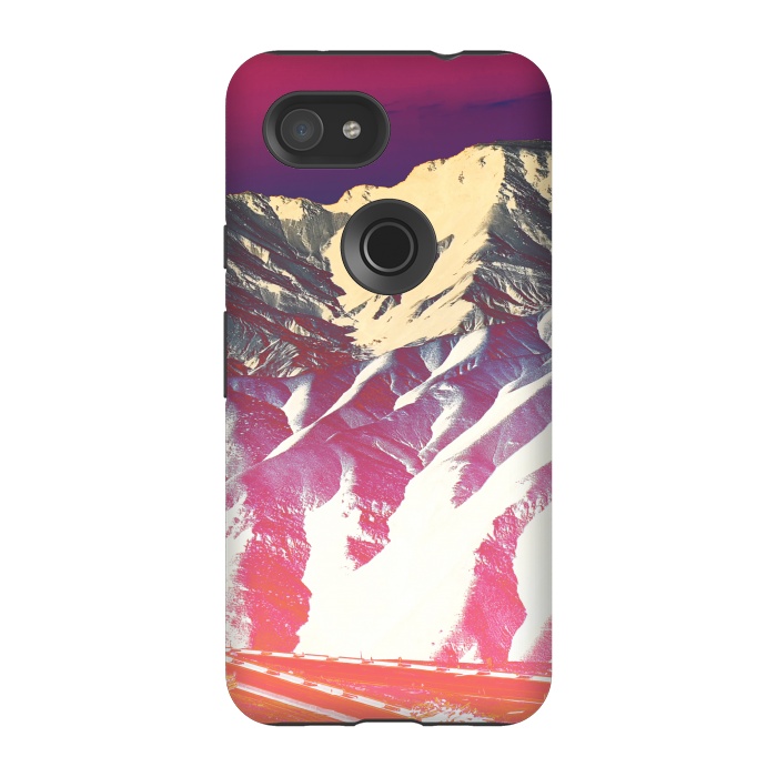 Pixel 3A StrongFit Utopia pink gradient desert mountain landscape by Oana 