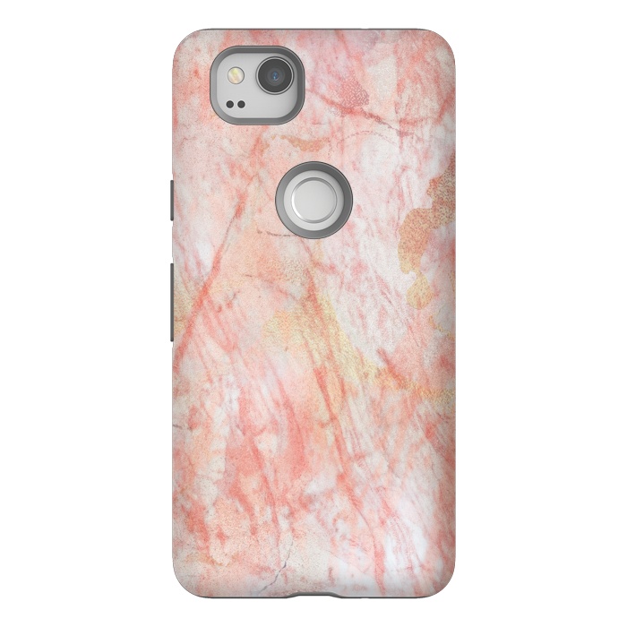 Pixel 2 StrongFit Pink Marble Stone by Martina