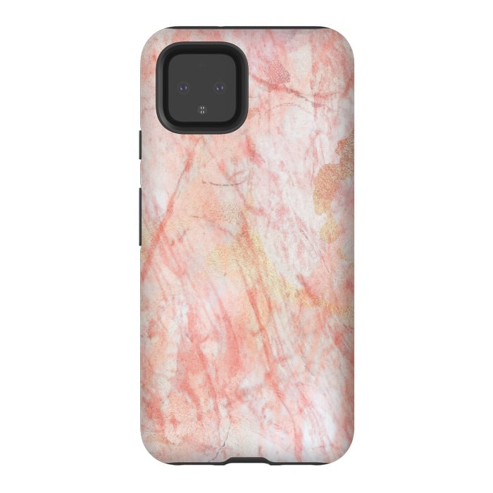 Pixel 4 StrongFit Pink Marble Stone by Martina
