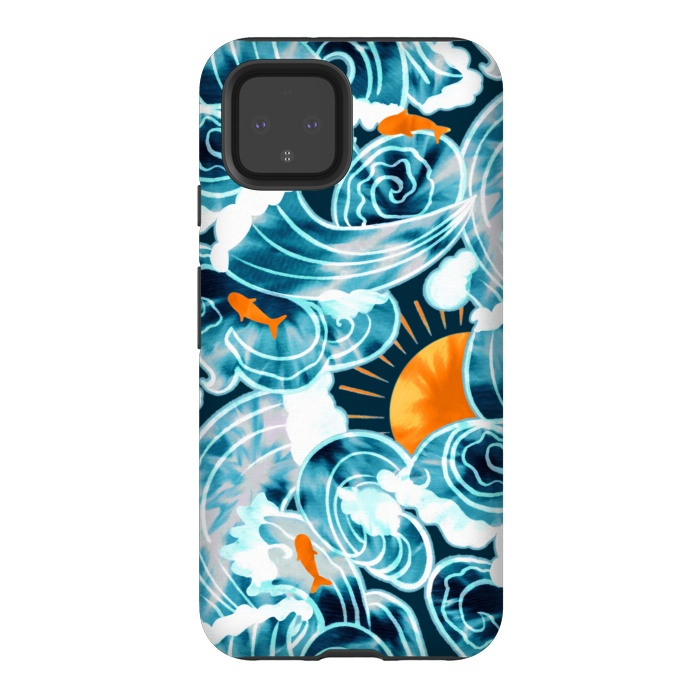 Pixel 4 StrongFit Ocean 'Tide' Dye - Orange & Teal by Tigatiga