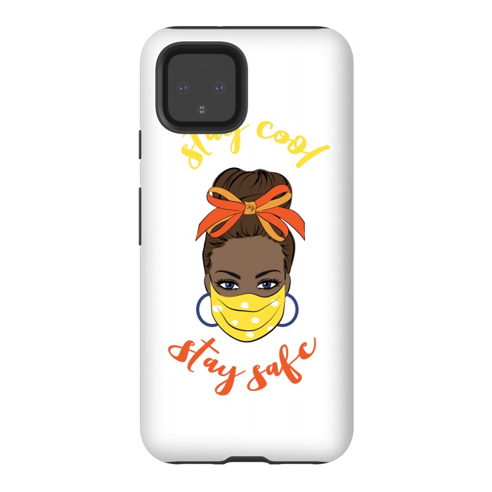Pixel 4 StrongFit Stay safe dark skin by Martina
