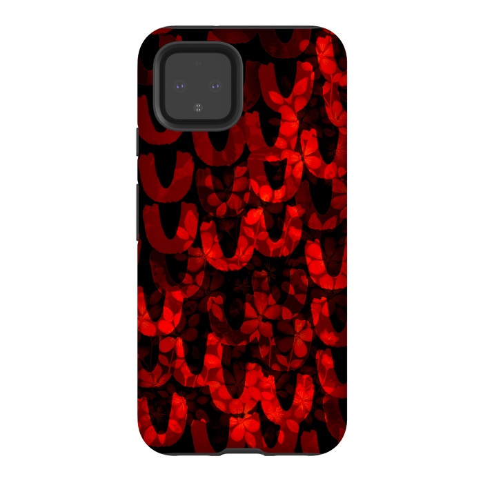 Pixel 4 StrongFit Red and black patterns by Josie