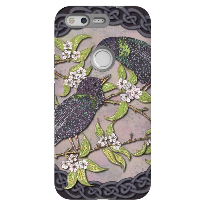 Pixel StrongFit Celtic Starlings in Blossom by Lotti Brown