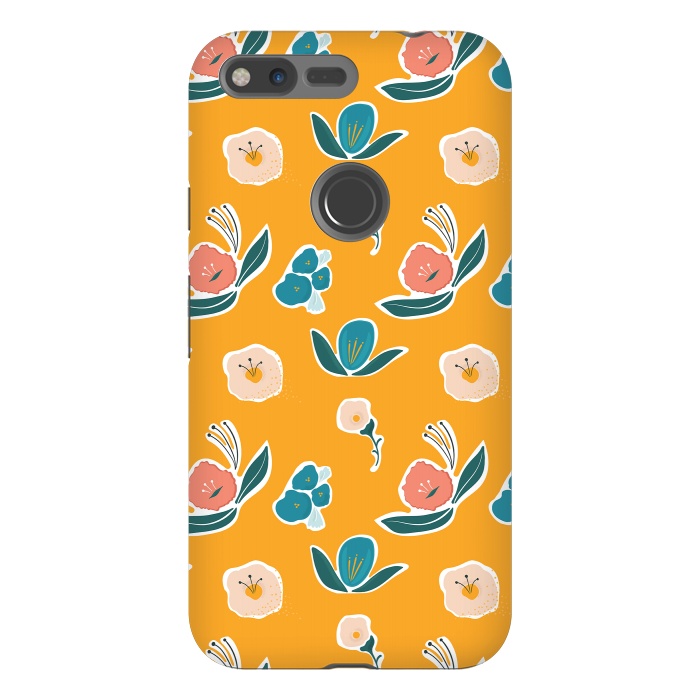 Pixel XL StrongFit Gold Floral by Kimberly Senn | Senn & Sons