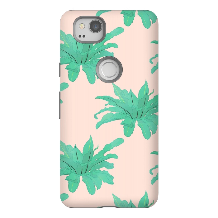 Pixel 2 StrongFit Pretty Watercolor Pink Peach Floral Girly Design by InovArts