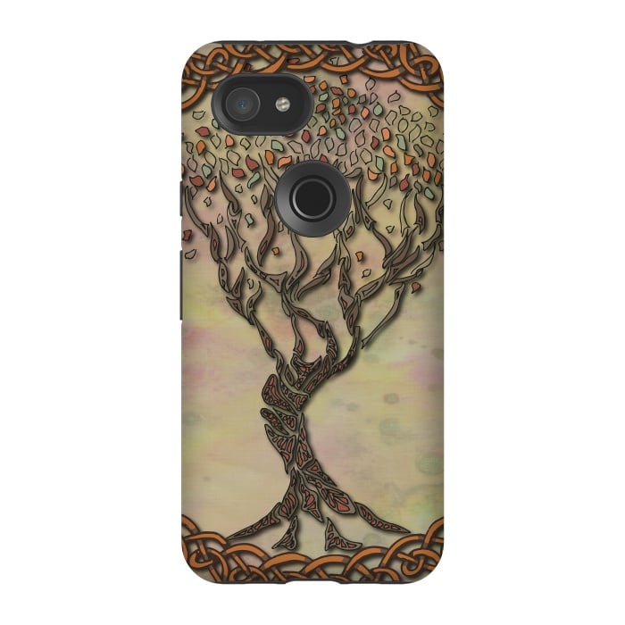 Pixel 3A StrongFit Celtic Tree of Life II by Lotti Brown