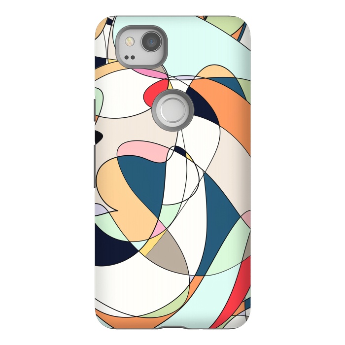 Pixel 2 StrongFit Modern Colorful Abstract Line Art Design by InovArts