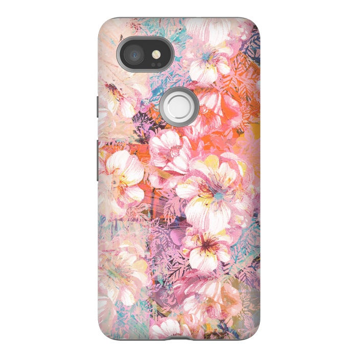 Pixel 2XL StrongFit Colorful brushed roses painting by Oana 