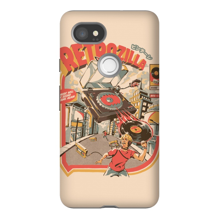 Pixel 2XL StrongFit Retro Soundzilla by Ilustrata