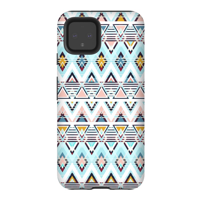Pixel 4 StrongFit Colorful ethnic tribal triangles by Oana 