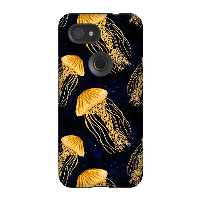 Pixel 3A StrongFit Galaxy Jellyfish Pattern by Julie Erin Designs