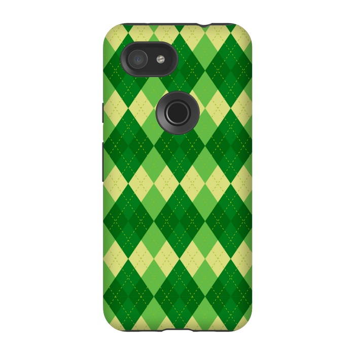 Pixel 3A StrongFit diamond green pattern by MALLIKA