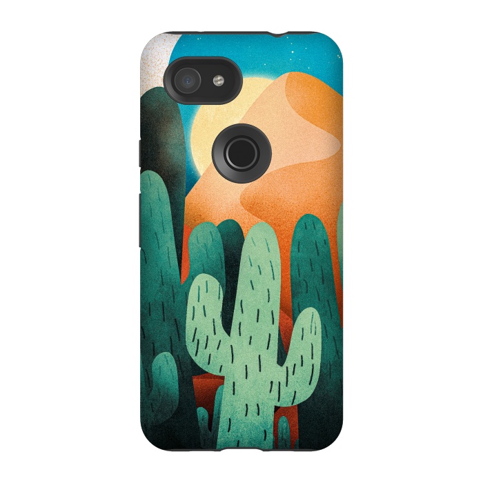 Pixel 3A StrongFit Sand cactus mountains by Steve Wade (Swade)