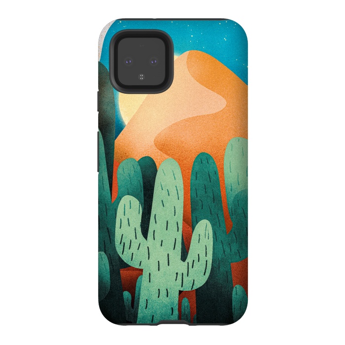 Pixel 4 StrongFit Sand cactus mountains by Steve Wade (Swade)