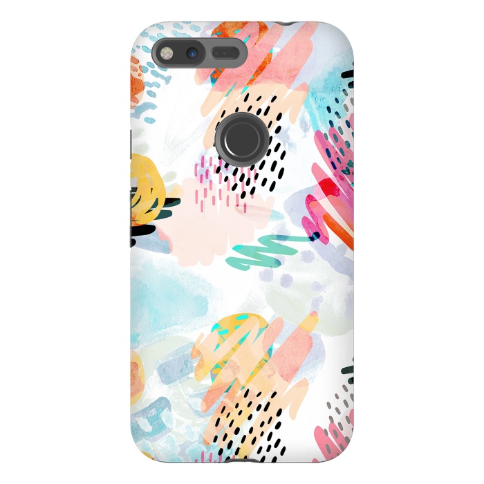 Pixel XL StrongFit Playful paint splats and brushed doodles by Oana 