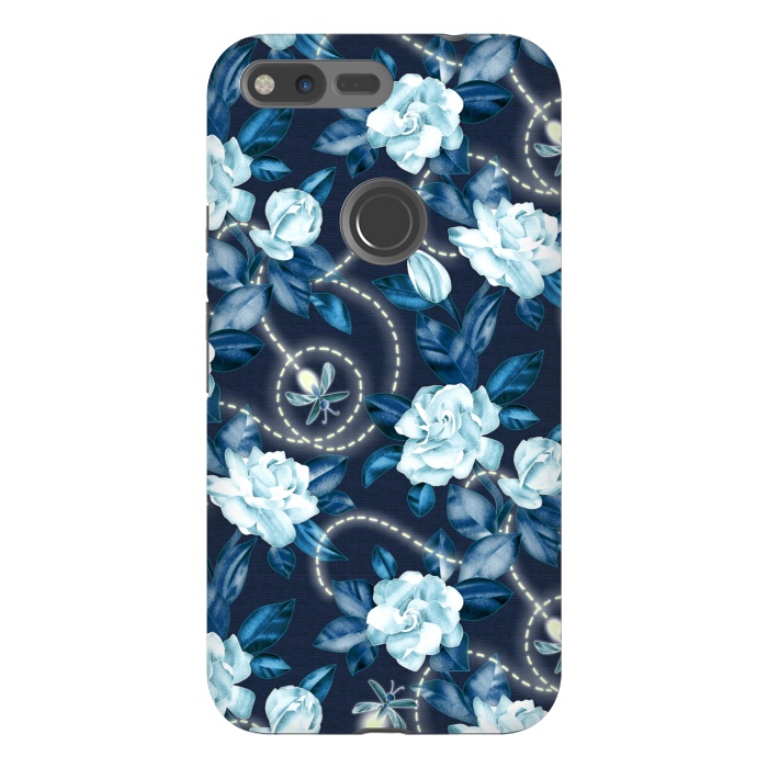 Pixel XL StrongFit Midnight Sparkles - fireflies and flowers by Micklyn Le Feuvre