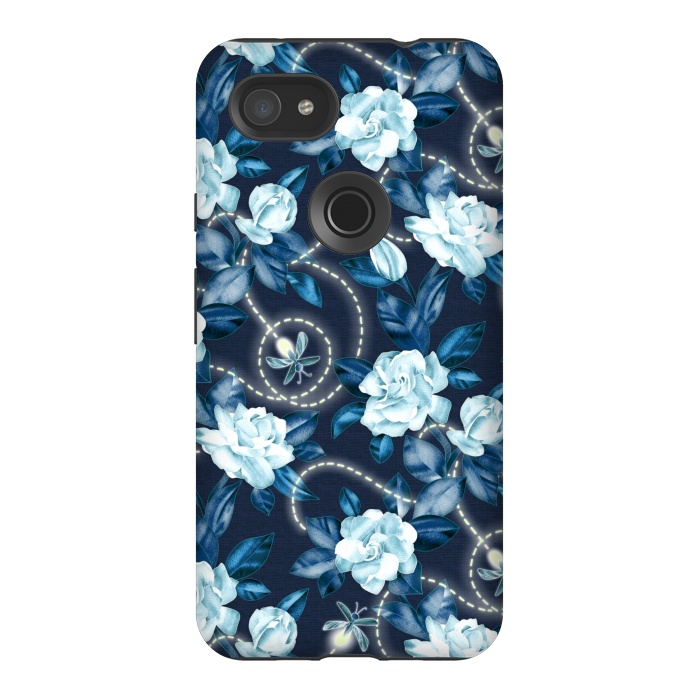 Pixel 3AXL StrongFit Midnight Sparkles - fireflies and flowers by Micklyn Le Feuvre
