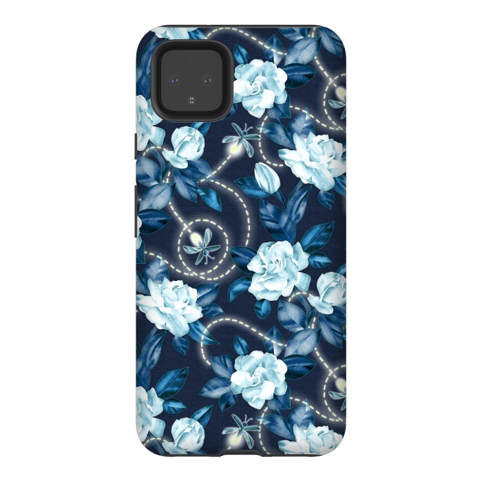Pixel 4XL StrongFit Midnight Sparkles - fireflies and flowers by Micklyn Le Feuvre