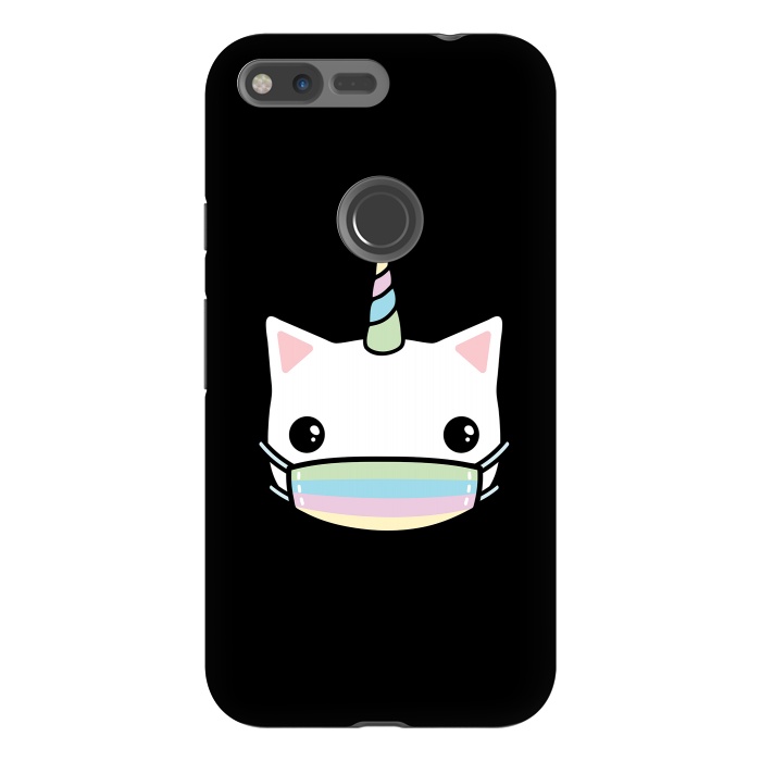 Pixel XL StrongFit Rainbow face mask cat by Laura Nagel